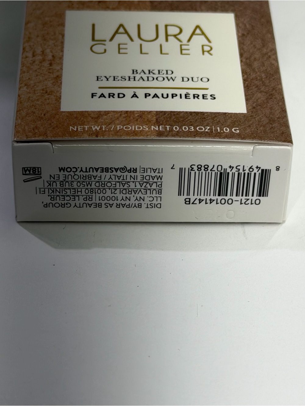 Laura Geller Baked Eyeshadow Duo Sunstone Almond 0.03 oz Full Size NIB - Picture 8 of 8